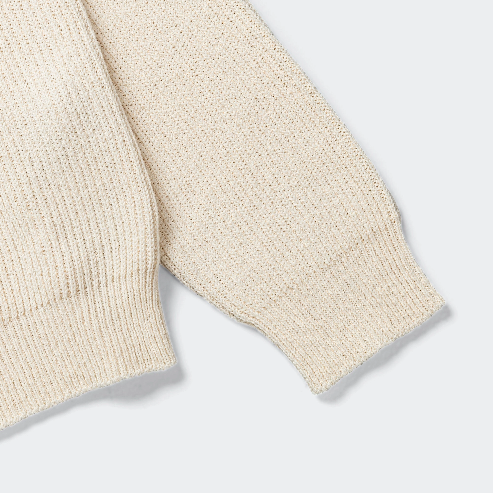 Knitted Crewneck Numbers Motif - Cream