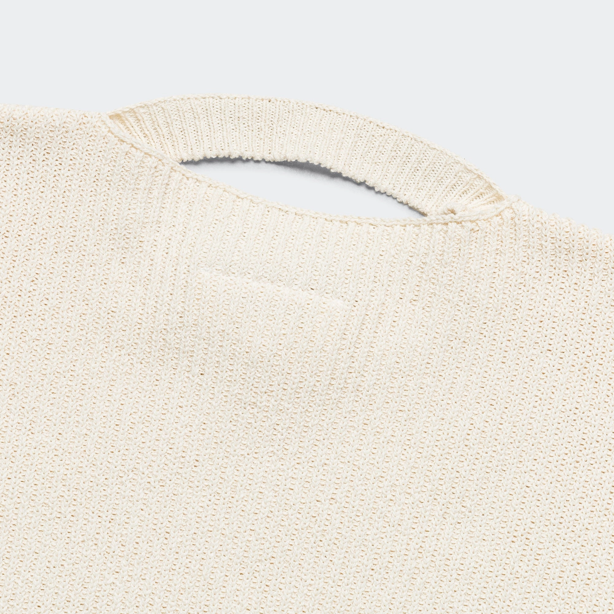 Knitted Crewneck Numbers Motif - Cream
