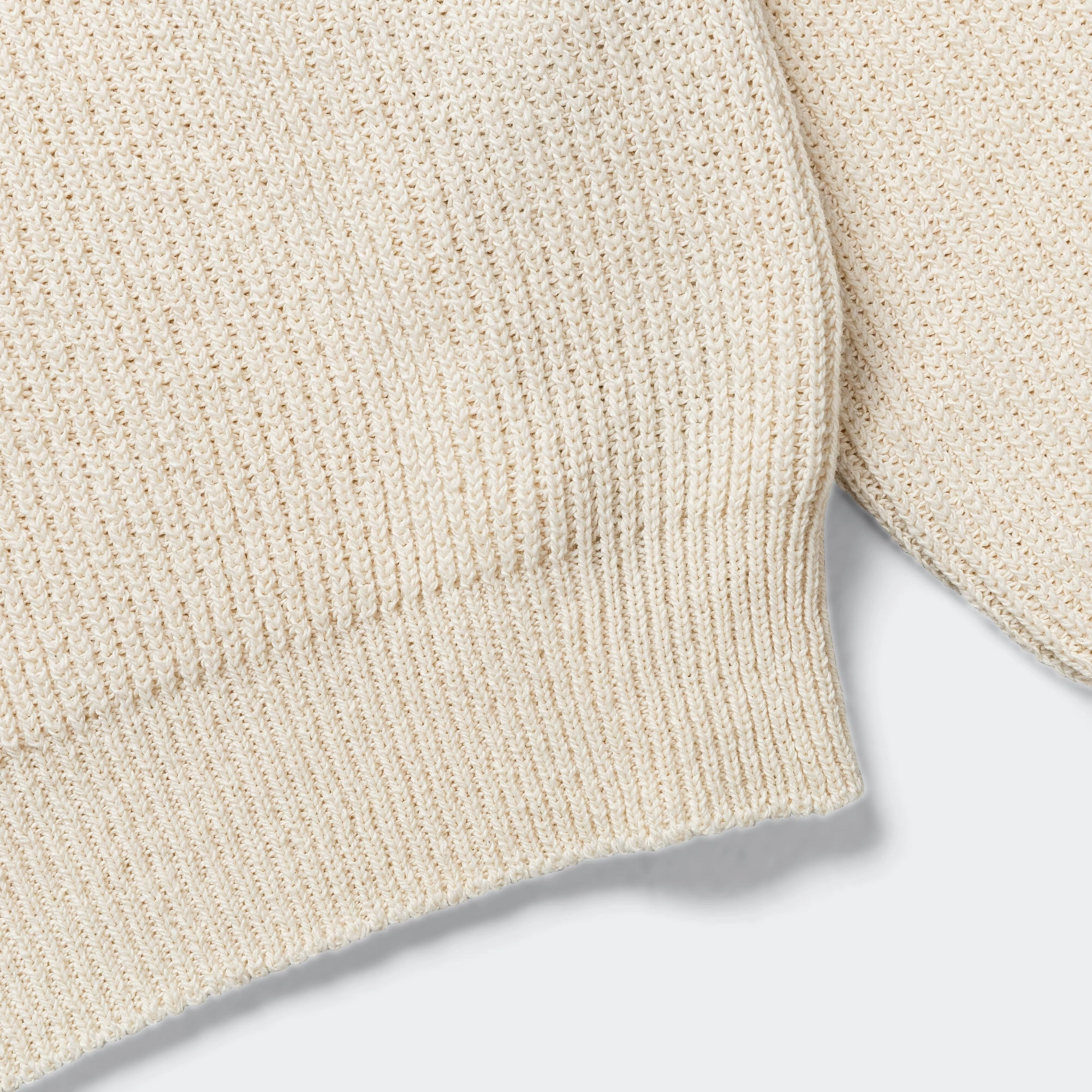 Knitted Crewneck Numbers Motif - Cream