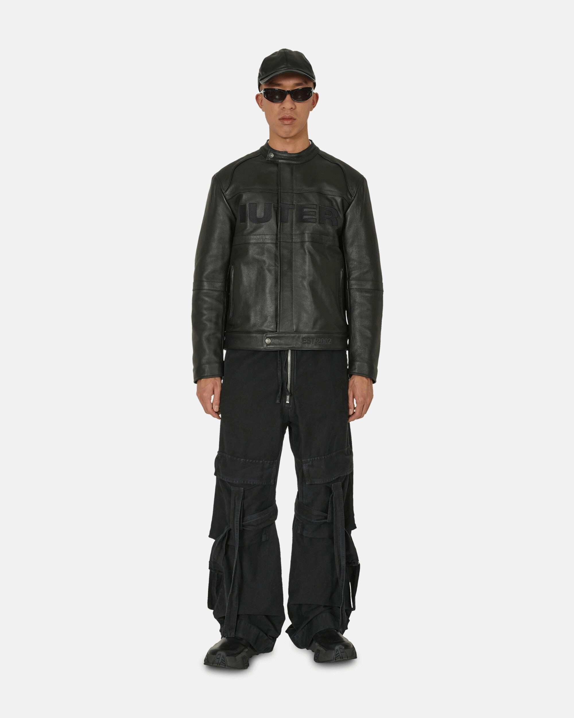Logo Leather Jacket Black