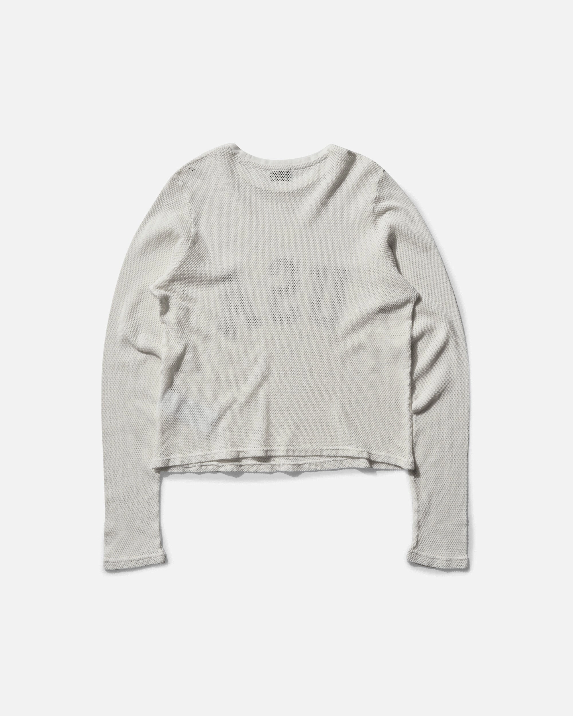Men's Logo Mesh Longsleeve T-Shirt Pearl White