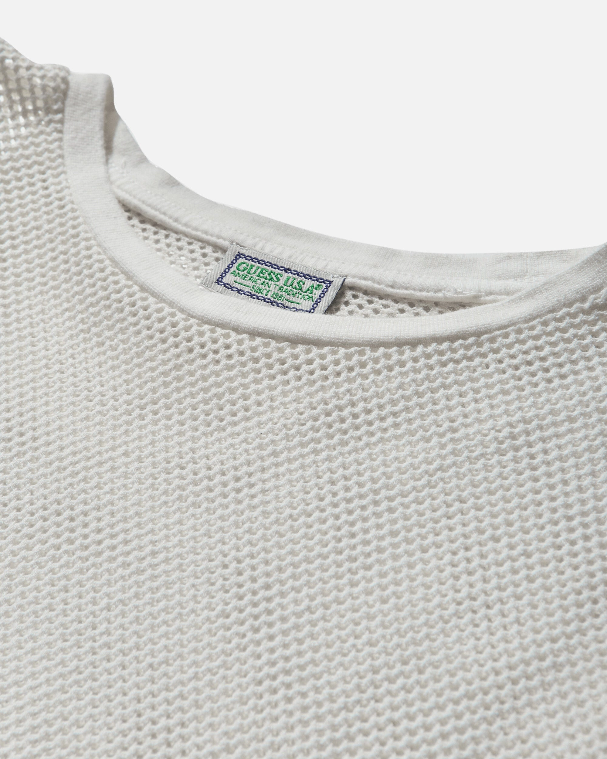 Men's Logo Mesh Longsleeve T-Shirt Pearl White