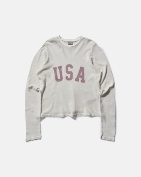 Men's Logo Mesh Longsleeve T-Shirt Pearl White
