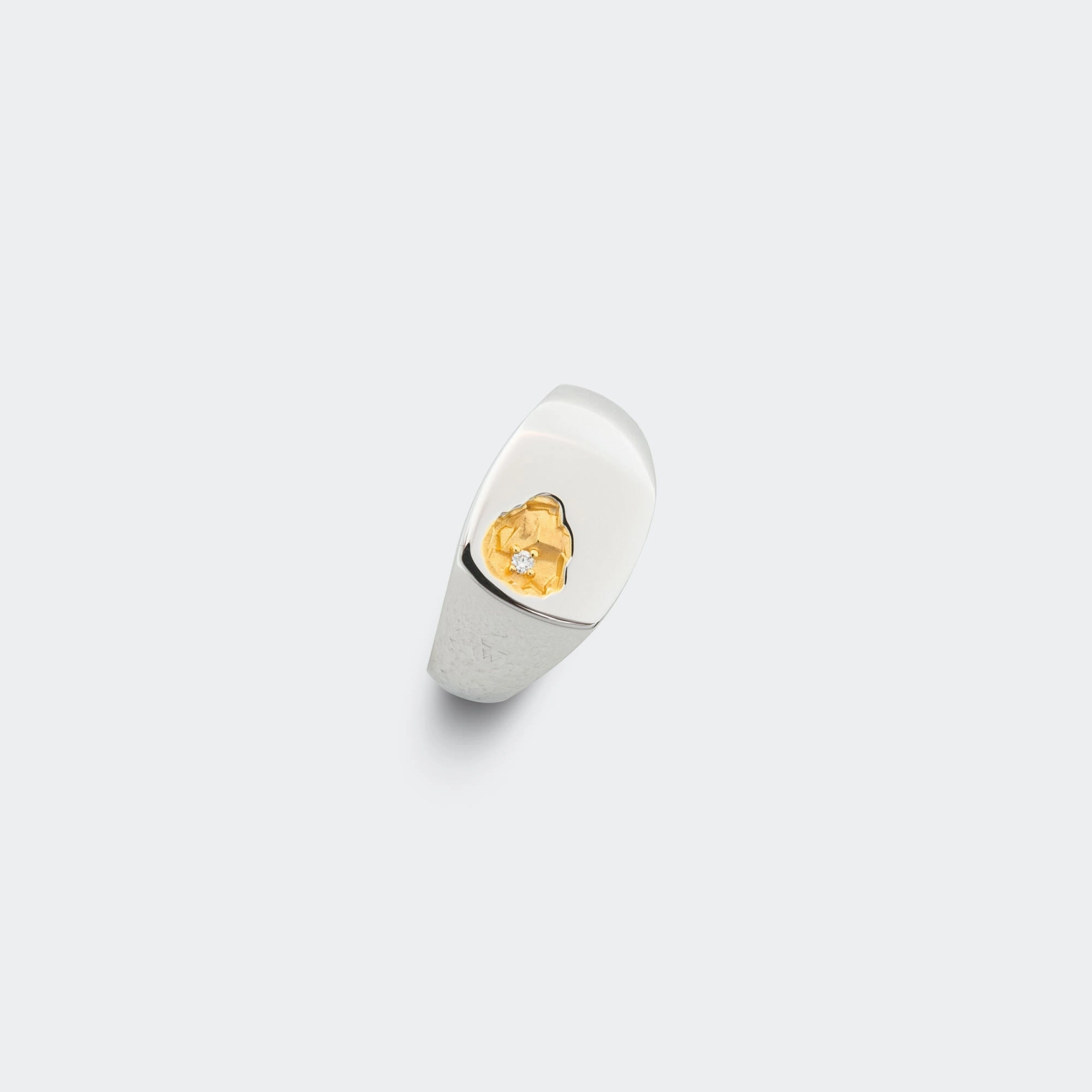 Mined Ring Small Diamond - 925 Silver/18K Gold