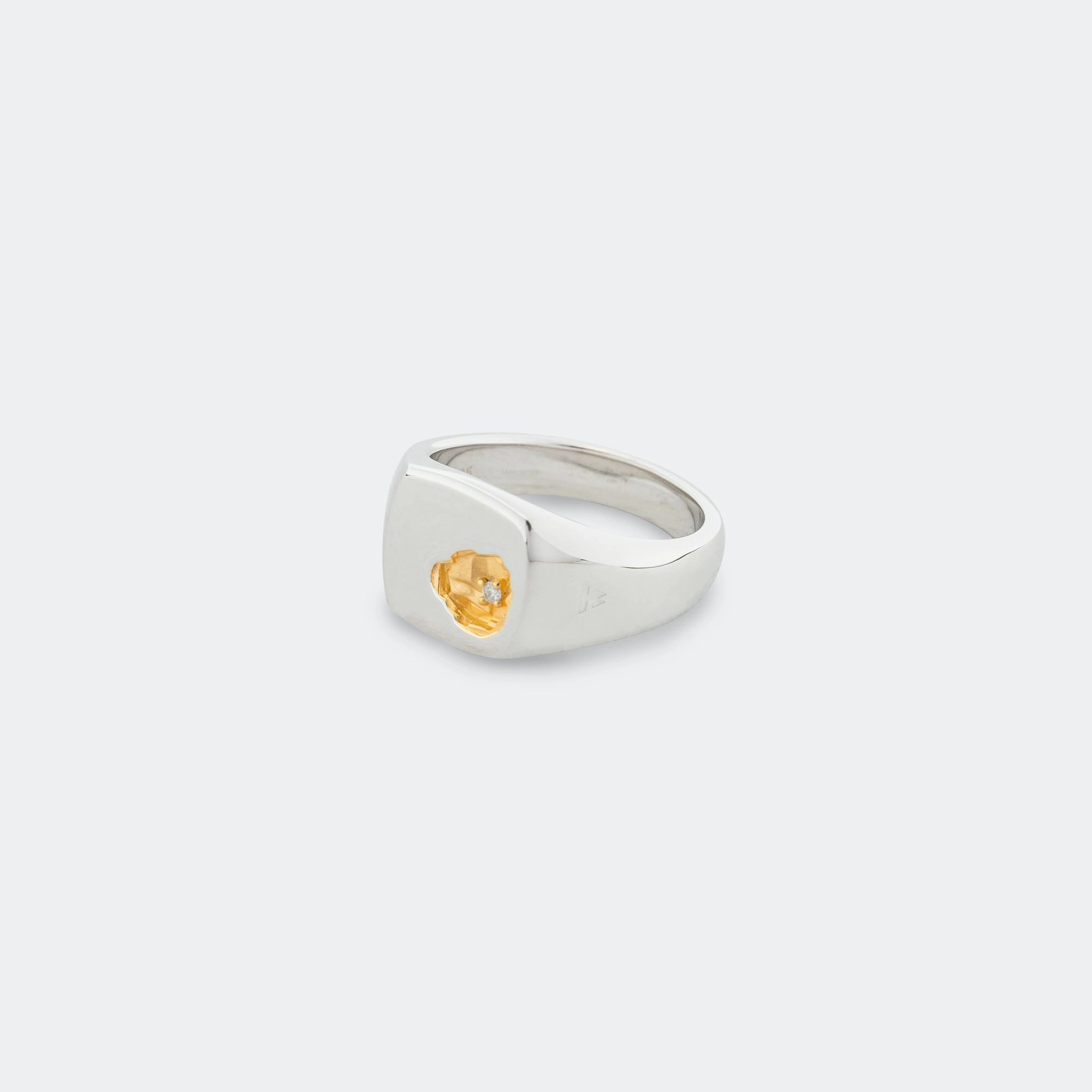 Mined Ring Small Diamond - 925 Silver/18K Gold