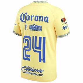 Nike Club America Federico Vinas Home Jersey w/ Liga MX Patch 22/23 (Lemon Chiffon/Medium Blue)