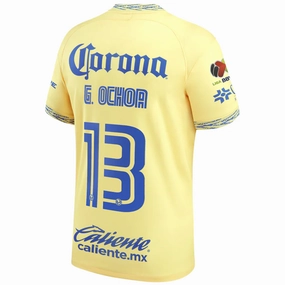 Nike Club America Guillermo Ochoa Home Jersey w/ Liga MX Patch 22/23 (Lemon Chiffon/Medium Blue)