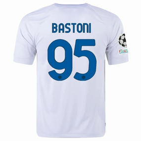 Nike Inter Milan Alessandro Bastoni Away Jersey w/ Champions League   Copa Italia Patches 23/24 (White/Lyon Blue)
