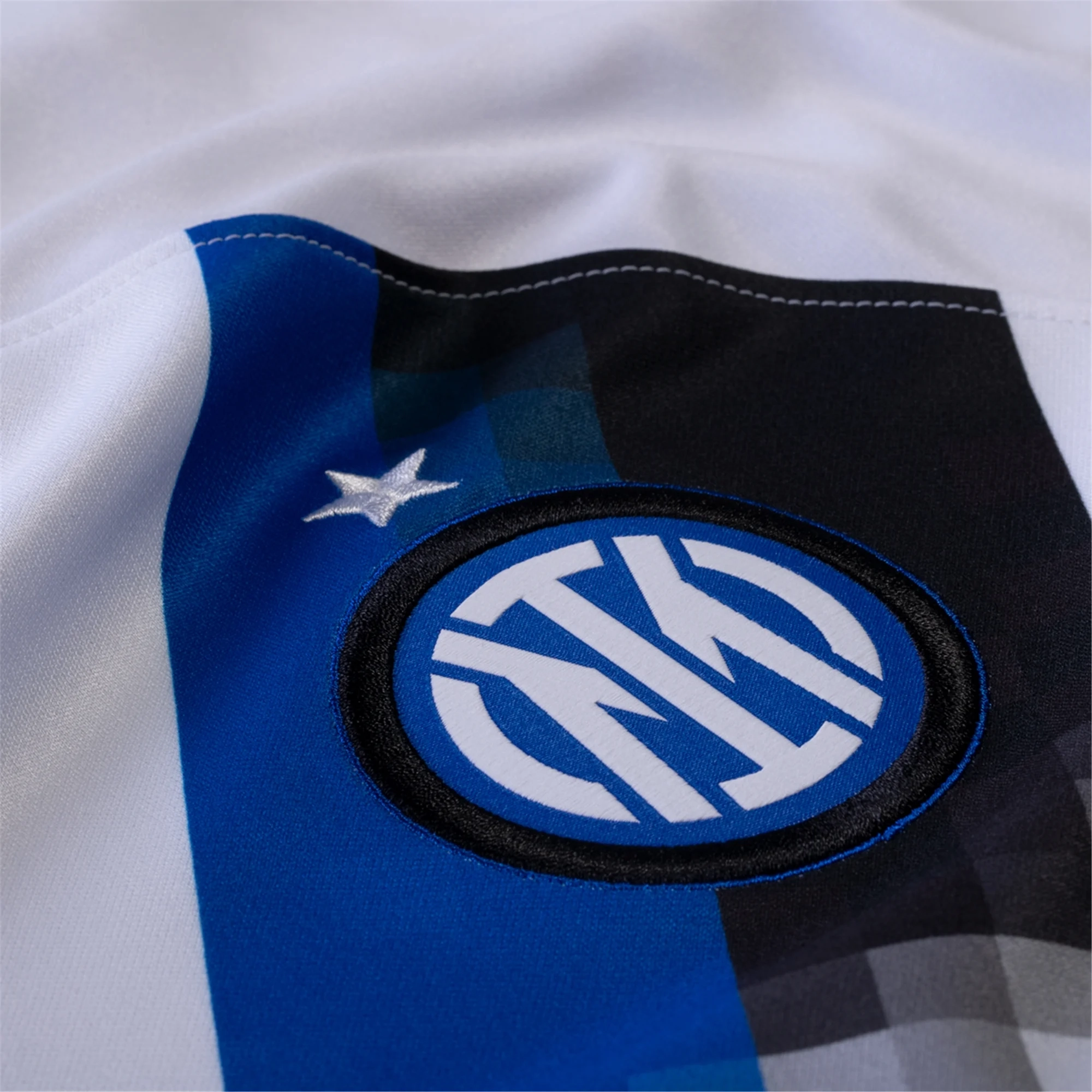 Nike Inter Milan Away Jersey w/ Champions League   Copa Italia Patches 23/24 (White/Lyon Blue)