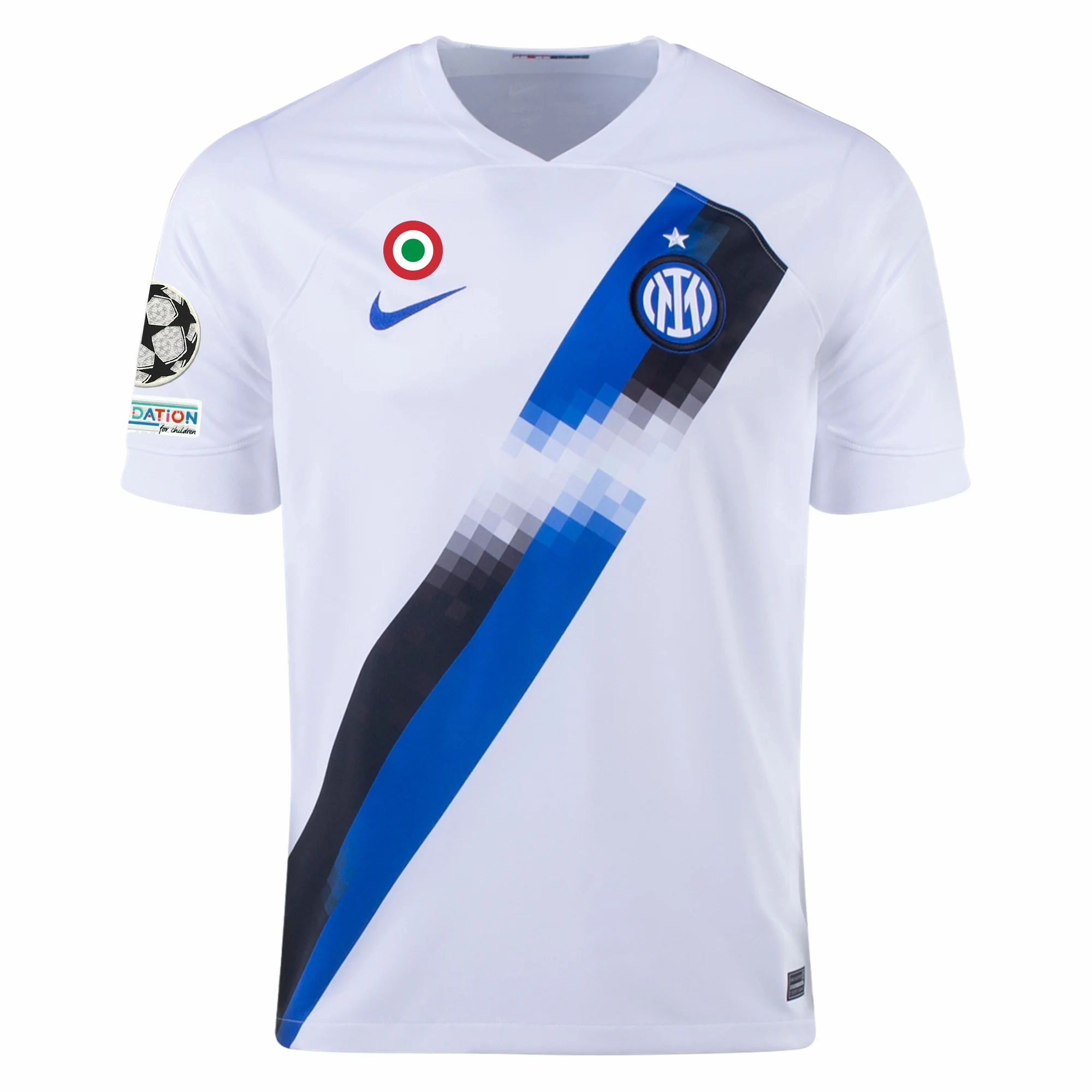 Nike Inter Milan Away Jersey w/ Champions League   Copa Italia Patches 23/24 (White/Lyon Blue)