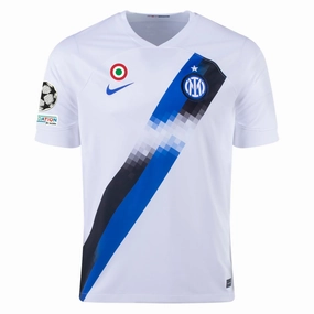 Nike Inter Milan Away Jersey w/ Champions League   Copa Italia Patches 23/24 (White/Lyon Blue)