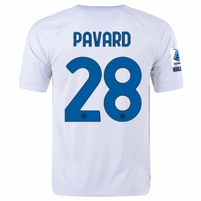 Nike Inter Milan Benjamin Pavard Away Jersey w/ Series A   Copa Italia Patches 23/24 (White/Lyon Blue)