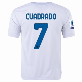 Nike Inter Milan Juan Cuadrado Away Jersey w/ Series A   Copa Italia Patches 23/24 (White/Lyon Blue)