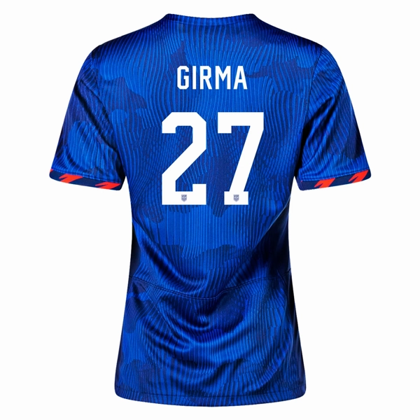 Nike Womens United States Naomi Girma 4 Star Away Jersey 23/24 w/ 2019 World Cup Champion Patch (Hyper Royal/Loyal Blue)