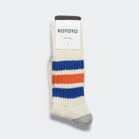 Old School Crew Sock - Blue/Orange