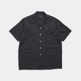 Open Collar Washable Wool Plaid - Green