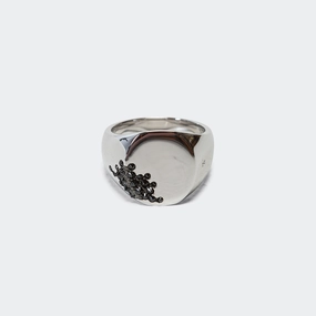 Oval Ring - Black Molecule