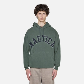 Pigment Dyed Wappen Logo Hoodie Green