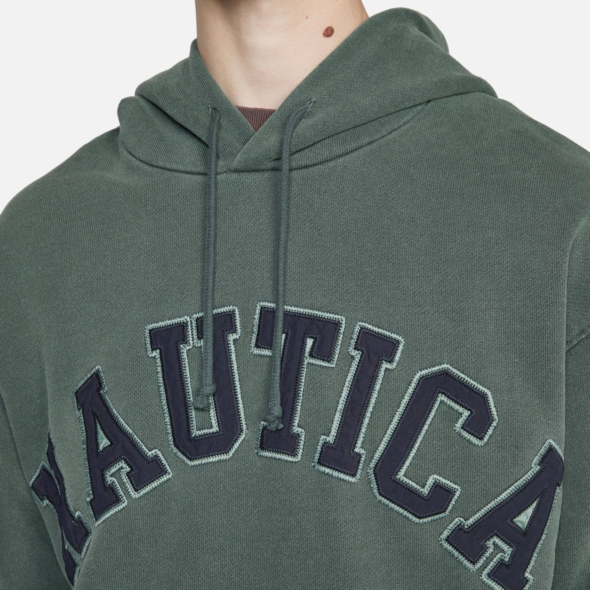 Pigment Dyed Wappen Logo Hoodie Green
