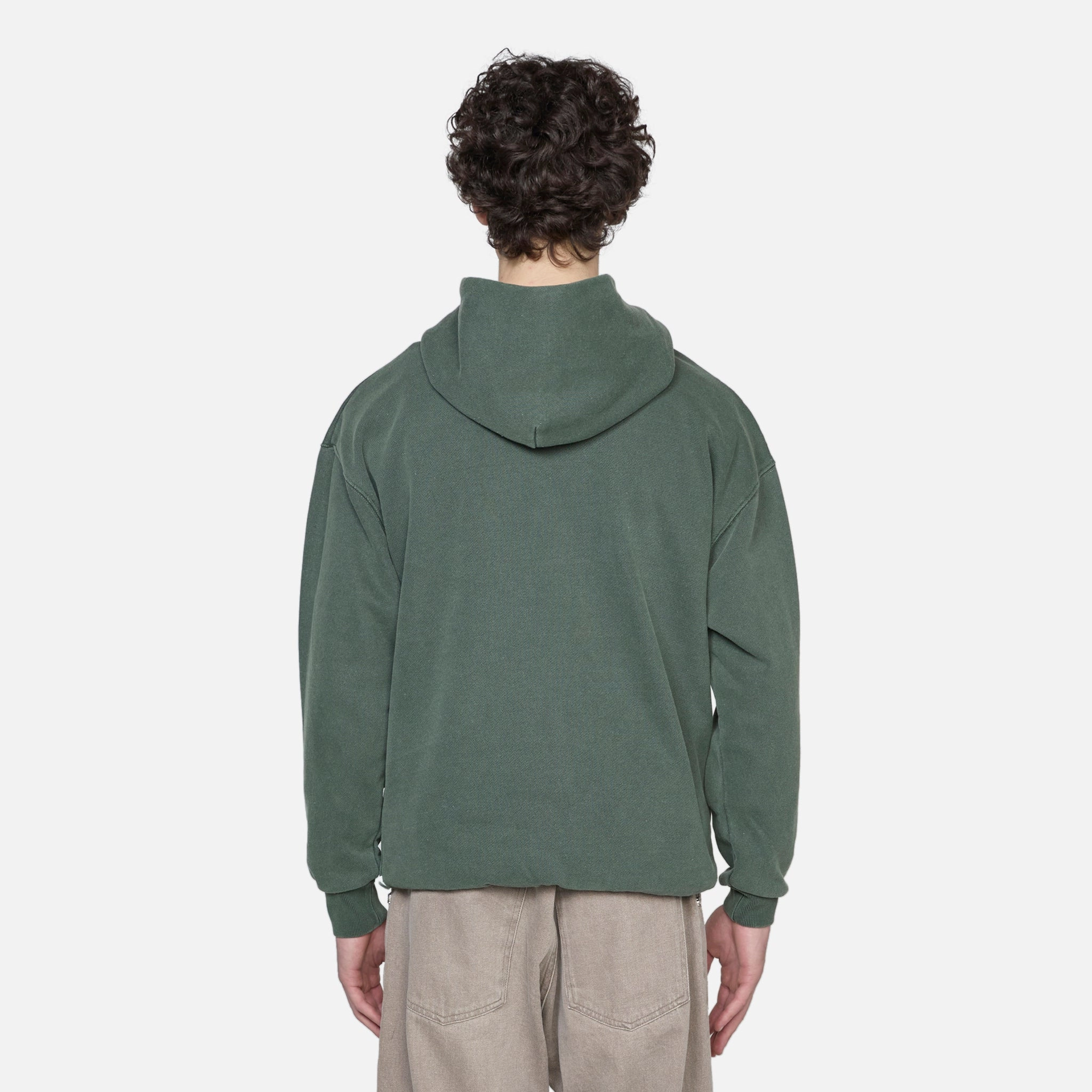 Pigment Dyed Wappen Logo Hoodie Green