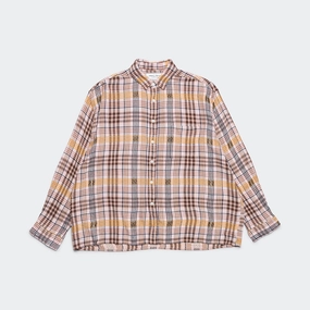 Pink Plaid Dobby L/S Button Down - Pink/Yellow