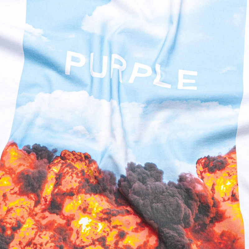Purple Brand Above & Below Tee - White