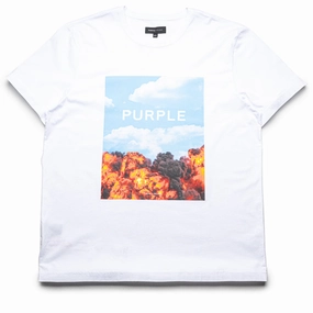 Purple Brand Above & Below Tee - White