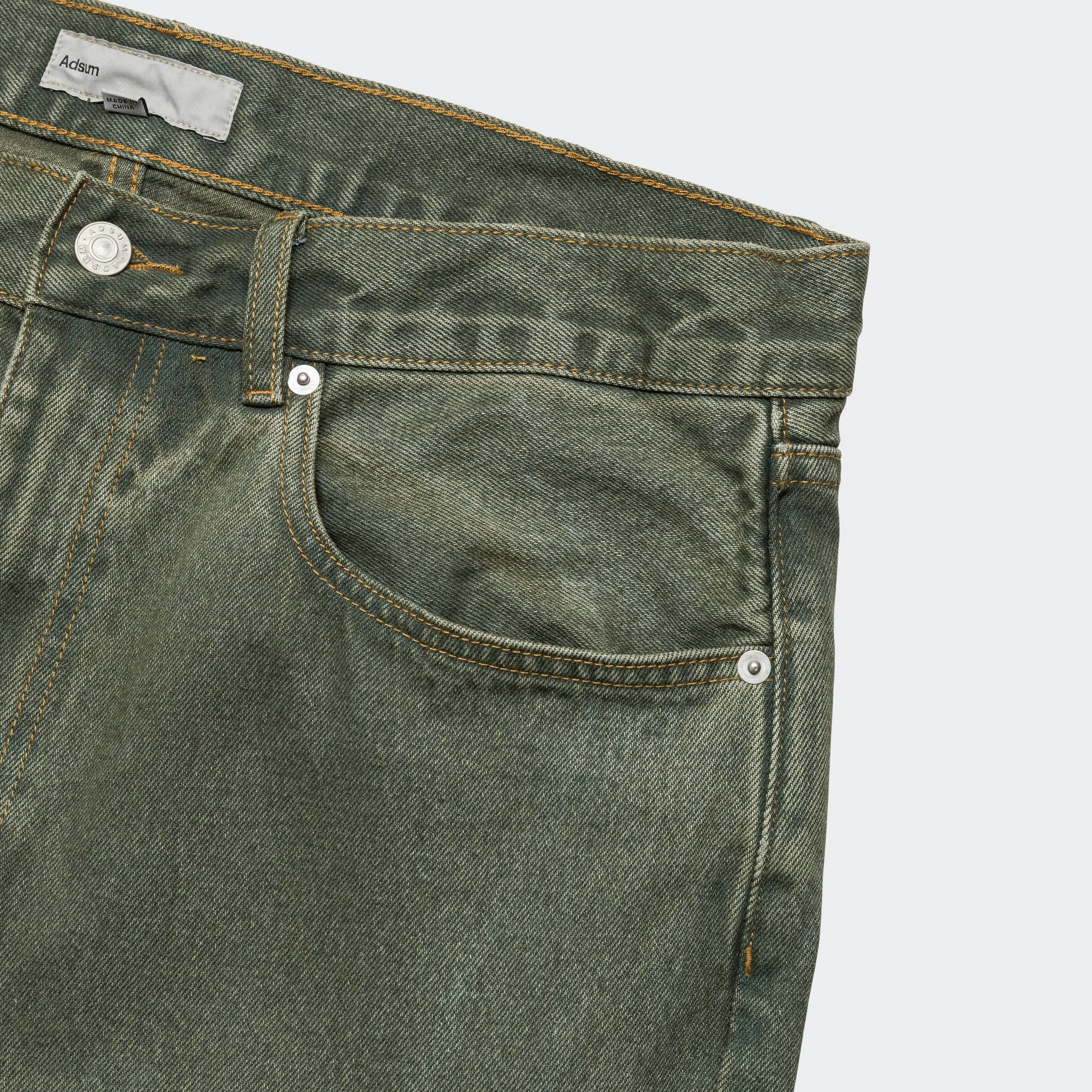 Relaxed Fit Overdyed Denim - Green