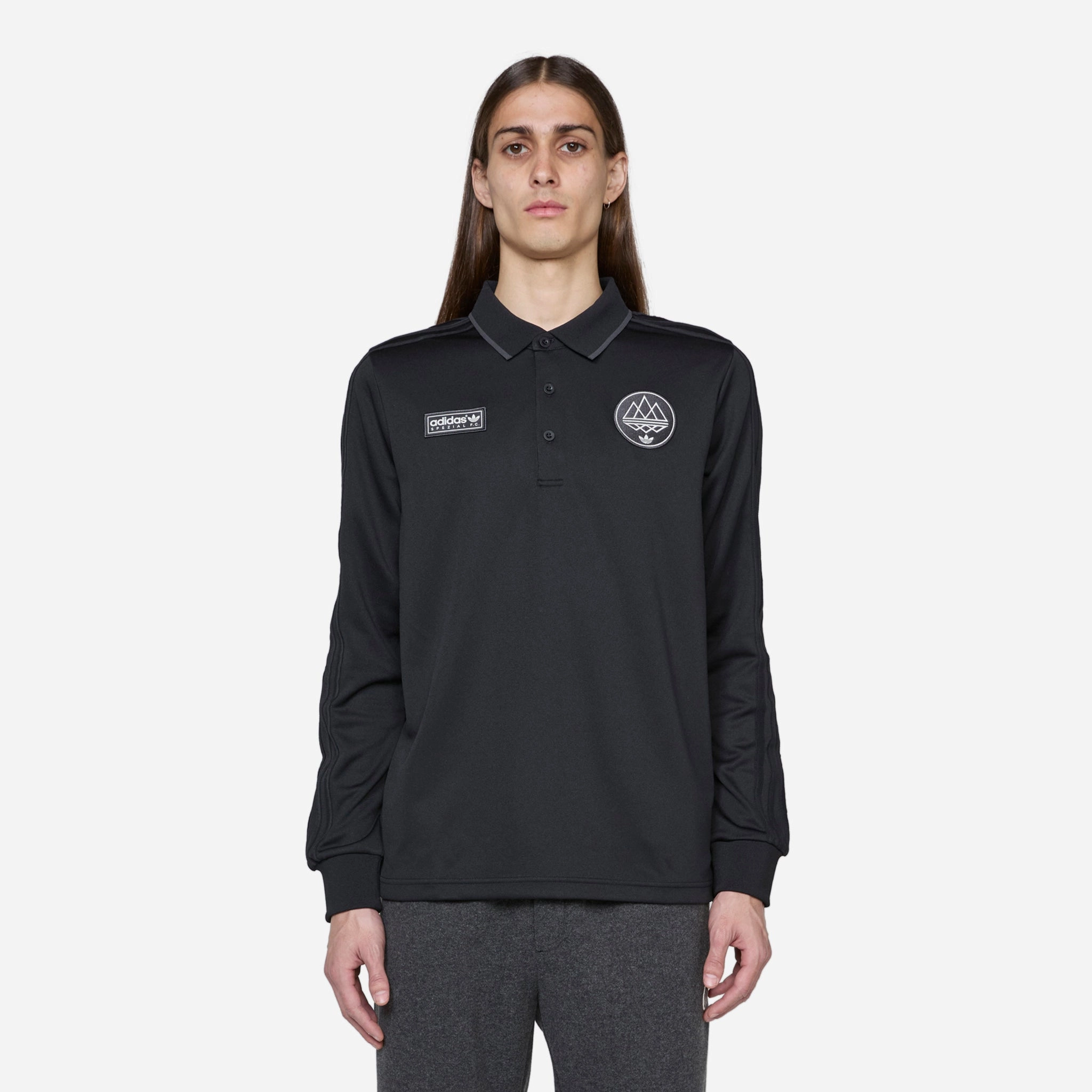 SPZL F.C. Longsleeve Polo Shirt Utility Black