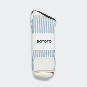 Striped Crew Sock - White/Blue