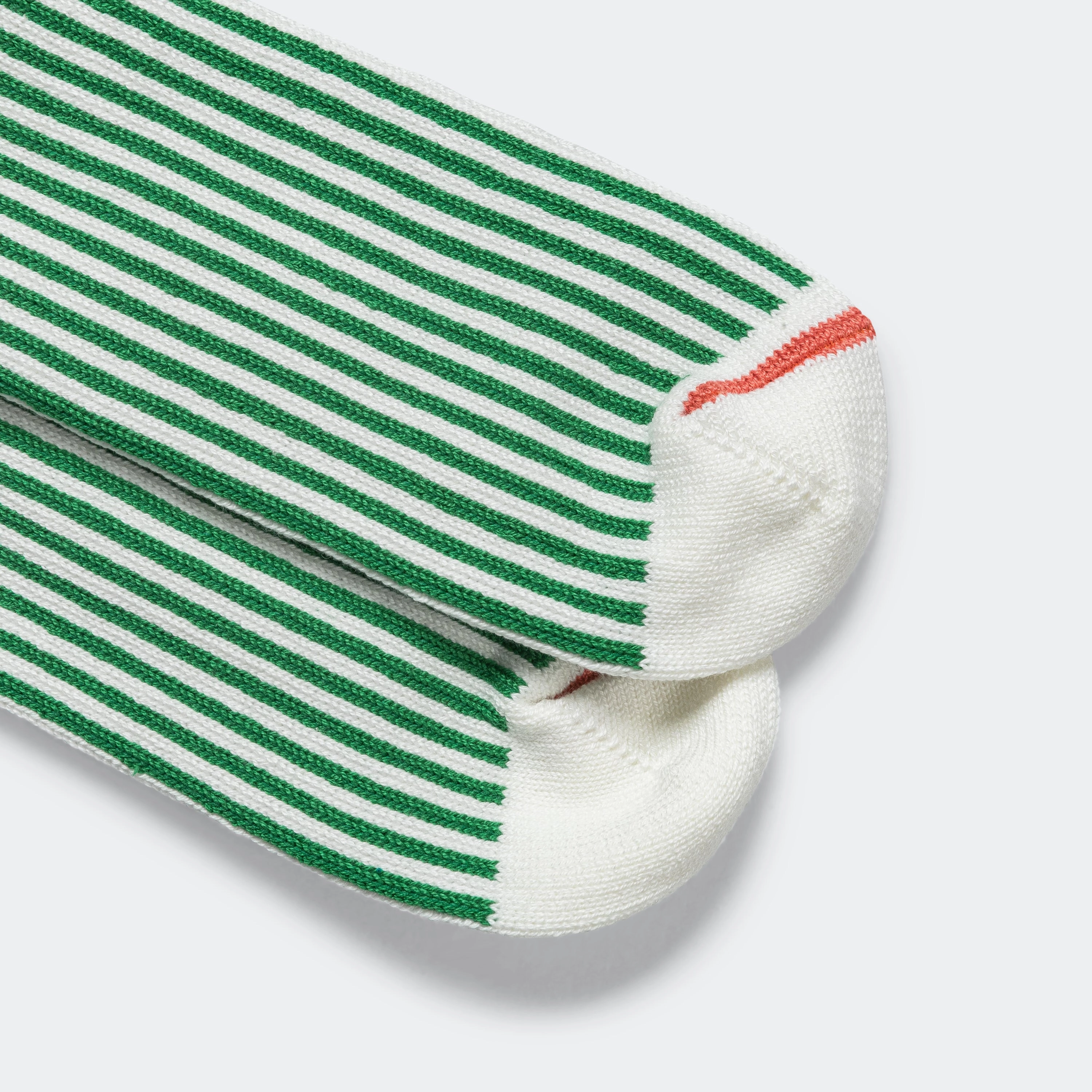 Striped Crew Sock - White/Green