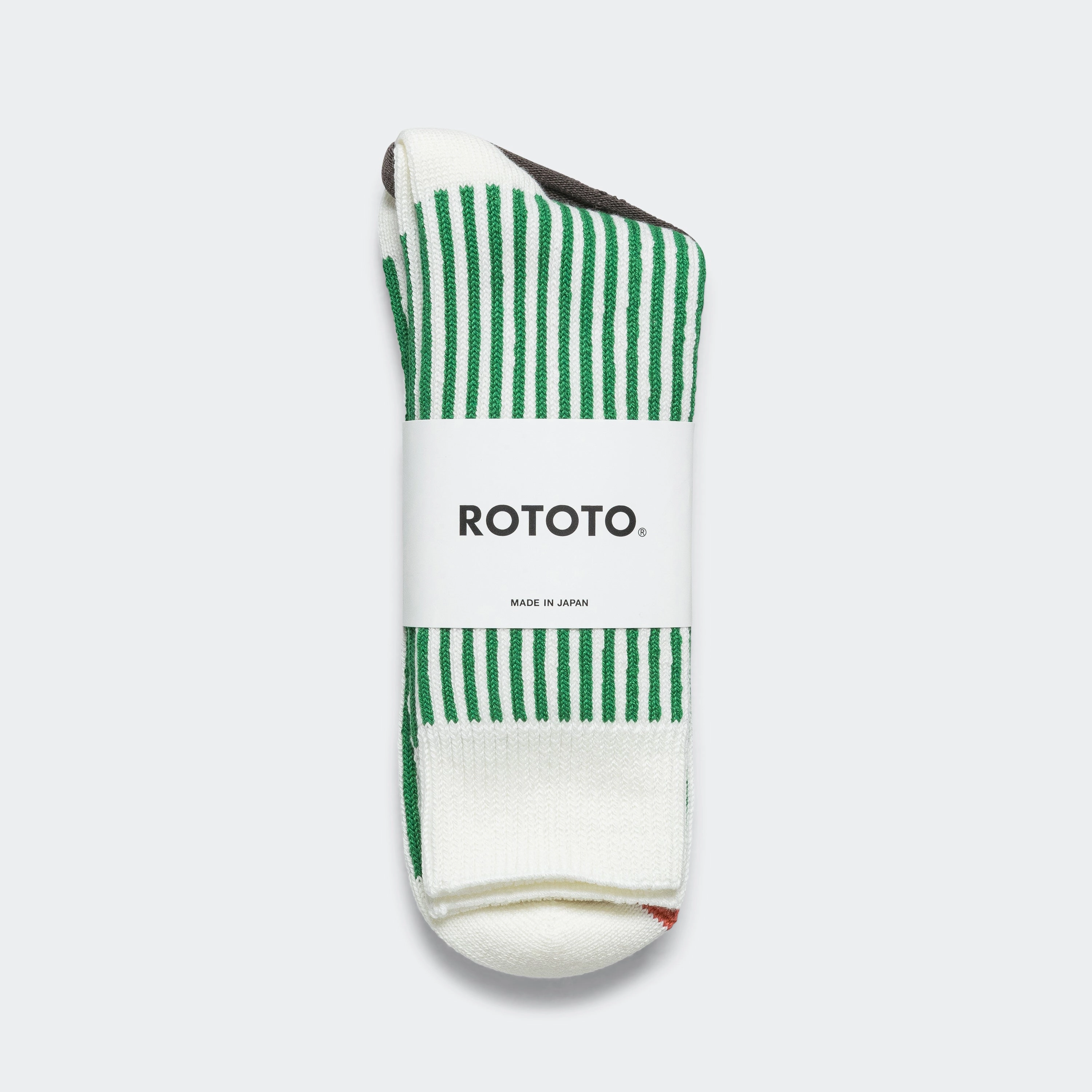 Striped Crew Sock - White/Green