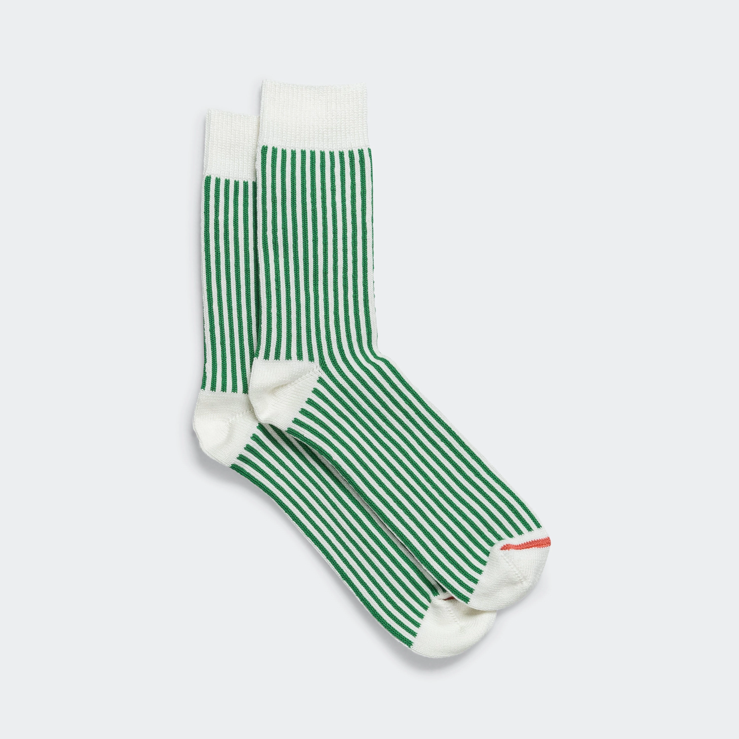 Striped Crew Sock - White/Green