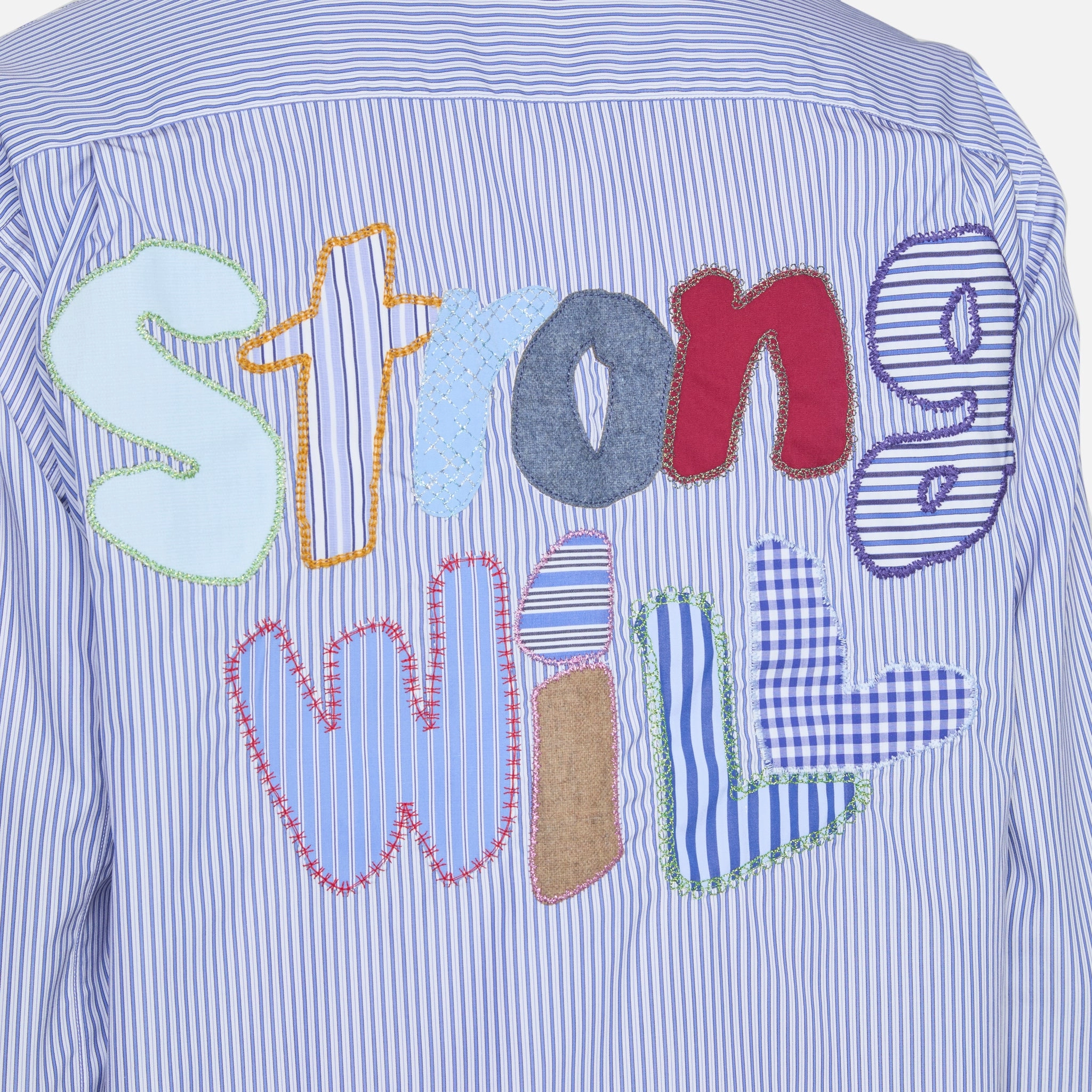 Strong Will Back Embroidered Shirt Stripe