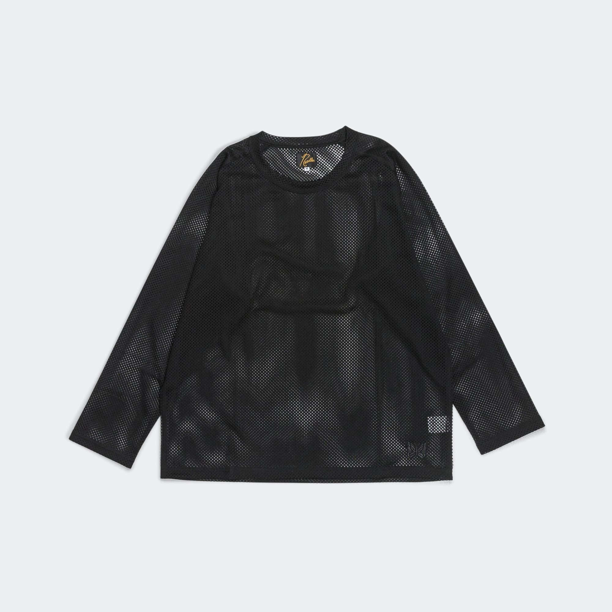 U-Neck LS Tee - Black Raschel Lace