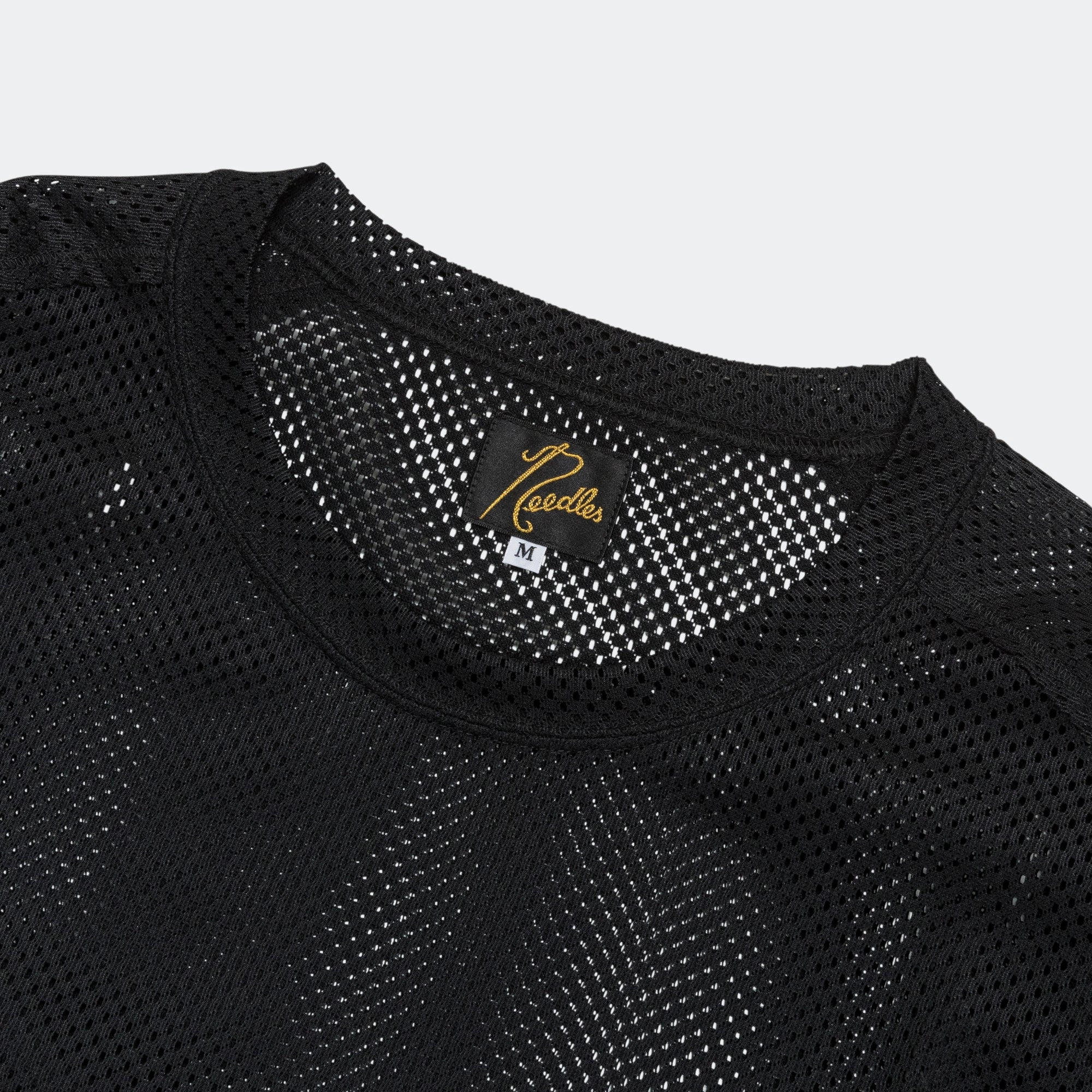 U-Neck LS Tee - Black Raschel Lace