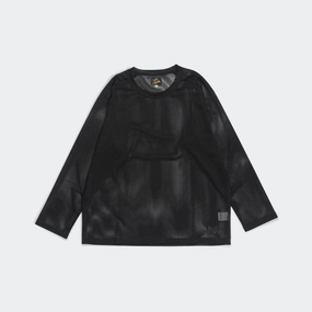 U-Neck LS Tee - Black Raschel Lace