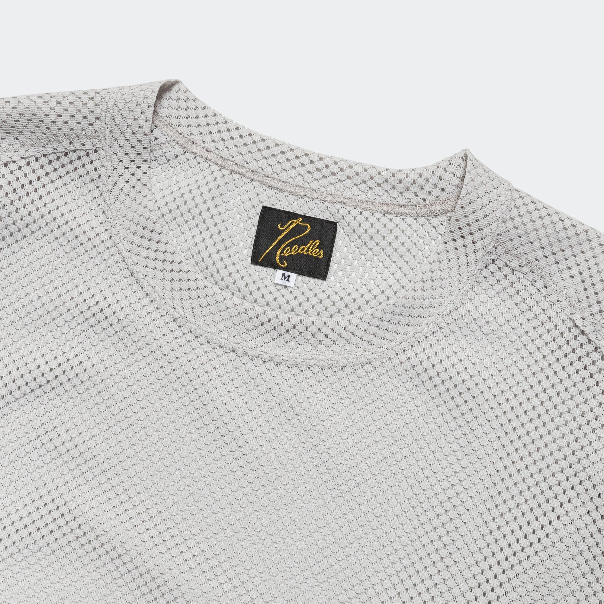 U-Neck LS Tee - Light Grey Raschel Lace