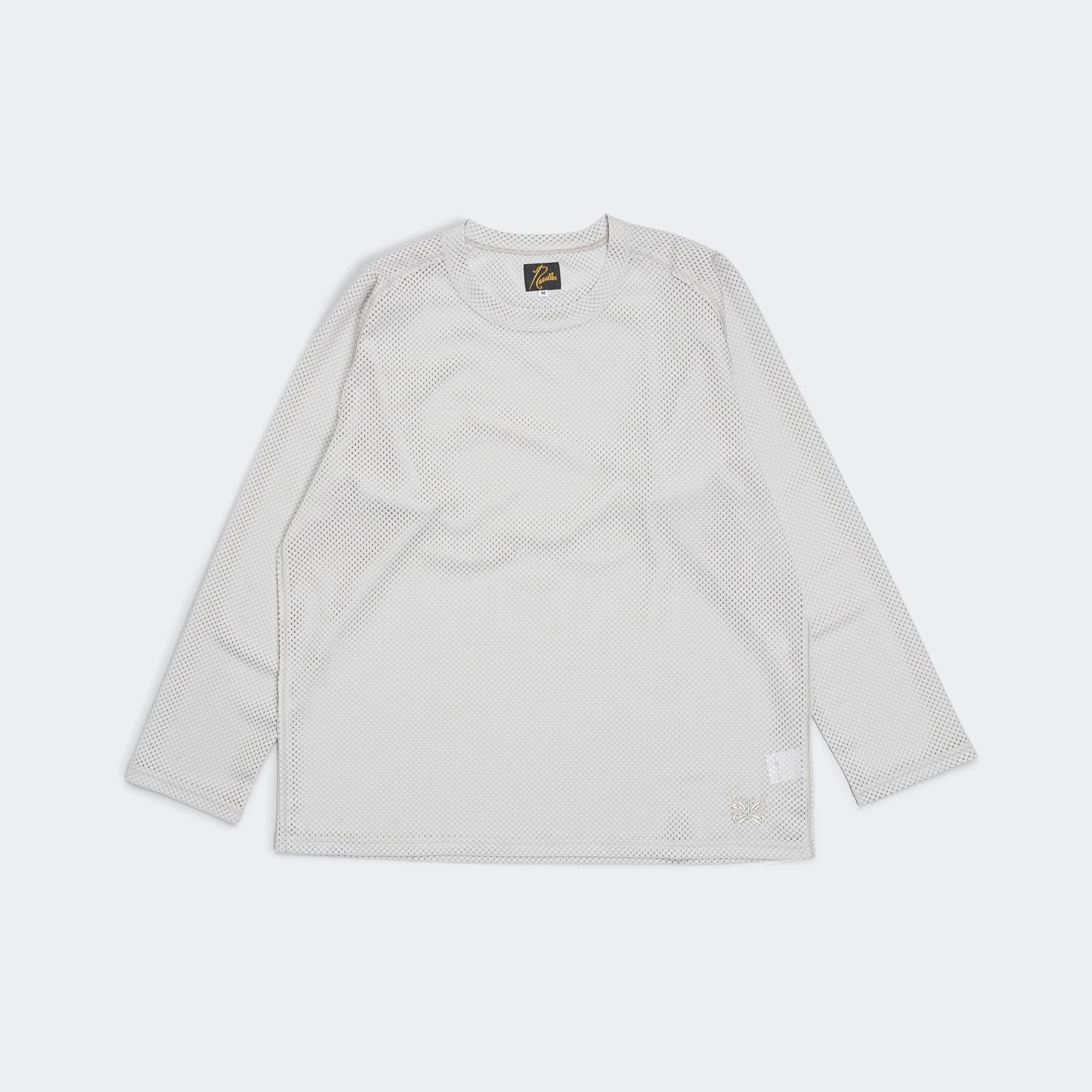 U-Neck LS Tee - Light Grey Raschel Lace