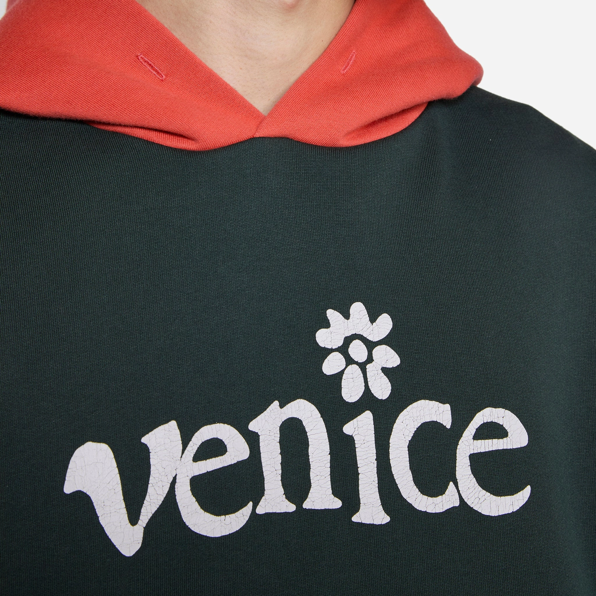 Venice Checker Sleeve Hoodie Black
