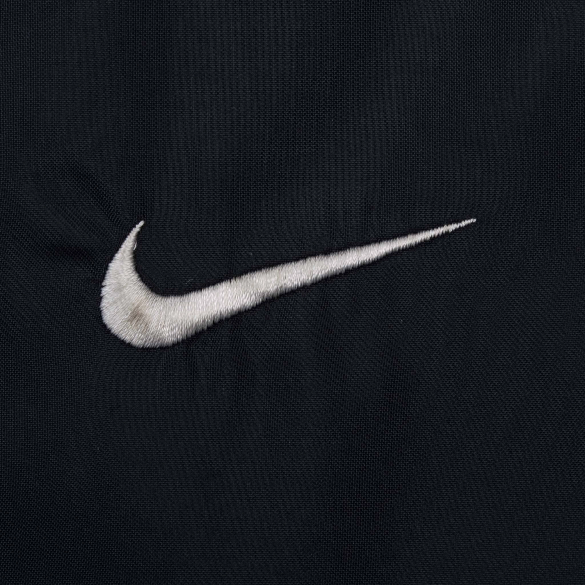 VINTAGE NIKE CLASSIC SWOOSH BLACK WINDBREAKER JACKET 1990S SIZE LARGE