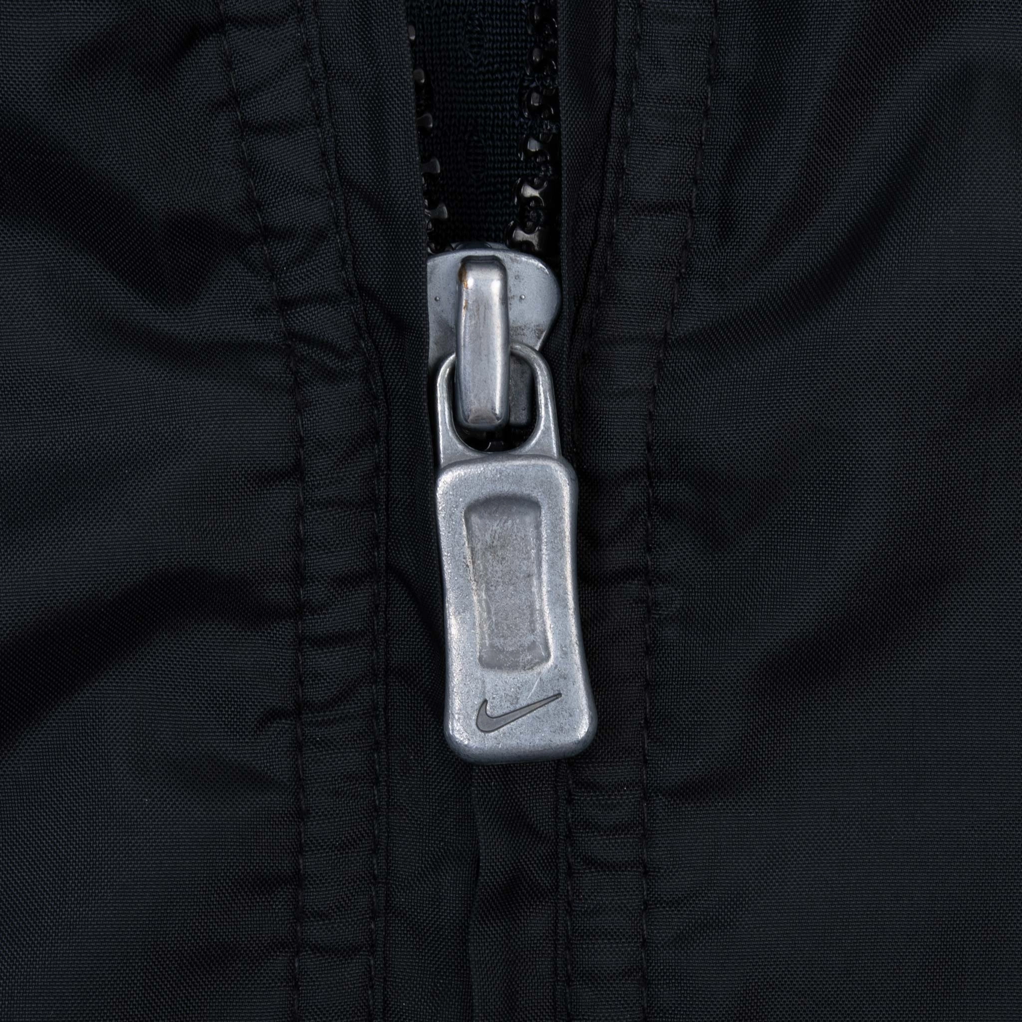 VINTAGE NIKE CLASSIC SWOOSH BLACK WINDBREAKER JACKET 1990S SIZE LARGE