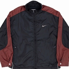 VINTAGE NIKE CLASSIC SWOOSH BLACK WINDBREAKER JACKET 1990S SIZE LARGE