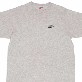 VINTAGE NIKE CLASSIC SWOOSH GRAY TEE SHIRT 1980S SIZE LARGE
