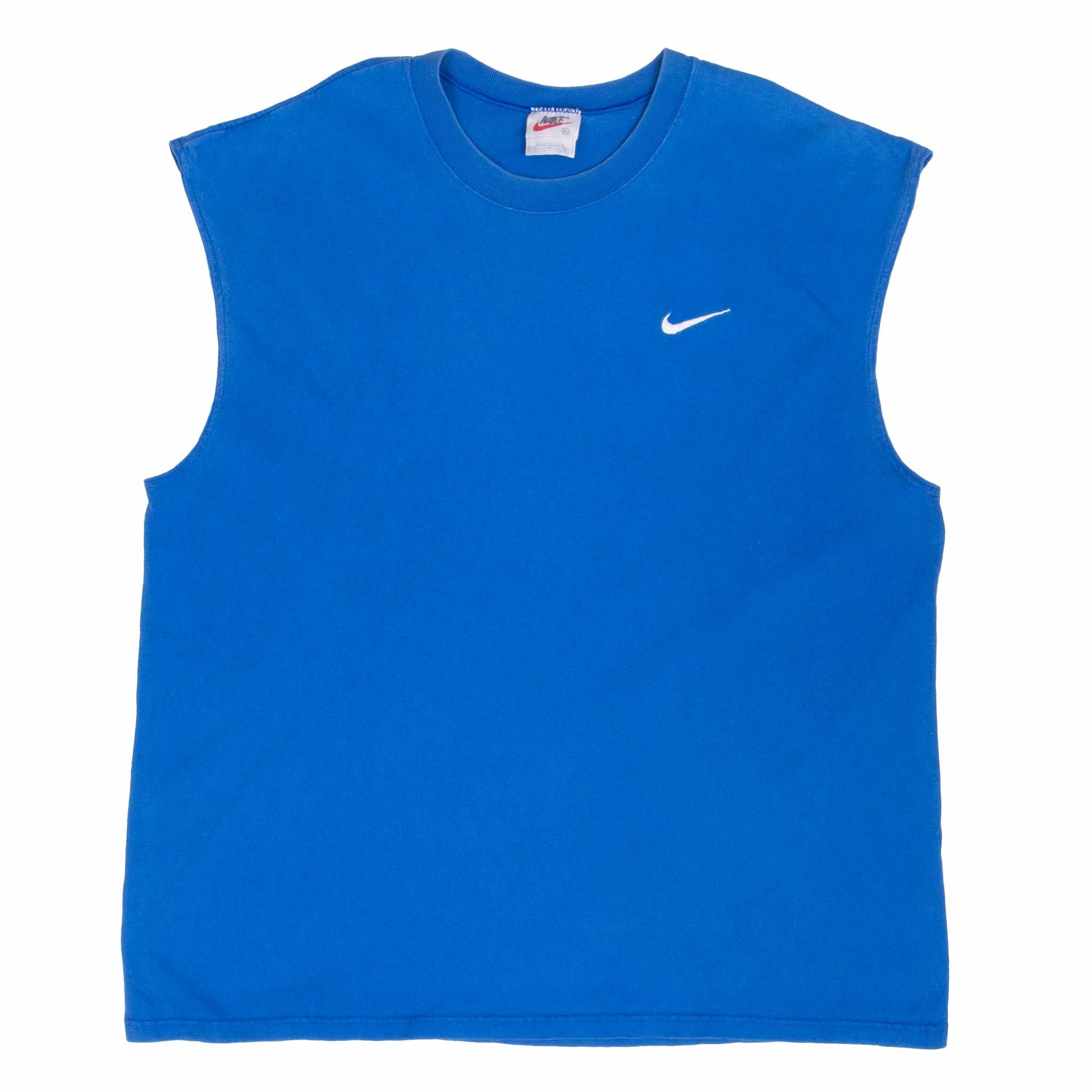 VINTAGE NIKE SWOOSH BLUE TANK TOP TEE SHIRT 1990S XL MADE IN USA