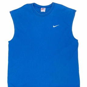 VINTAGE NIKE SWOOSH BLUE TANK TOP TEE SHIRT 1990S XL MADE IN USA