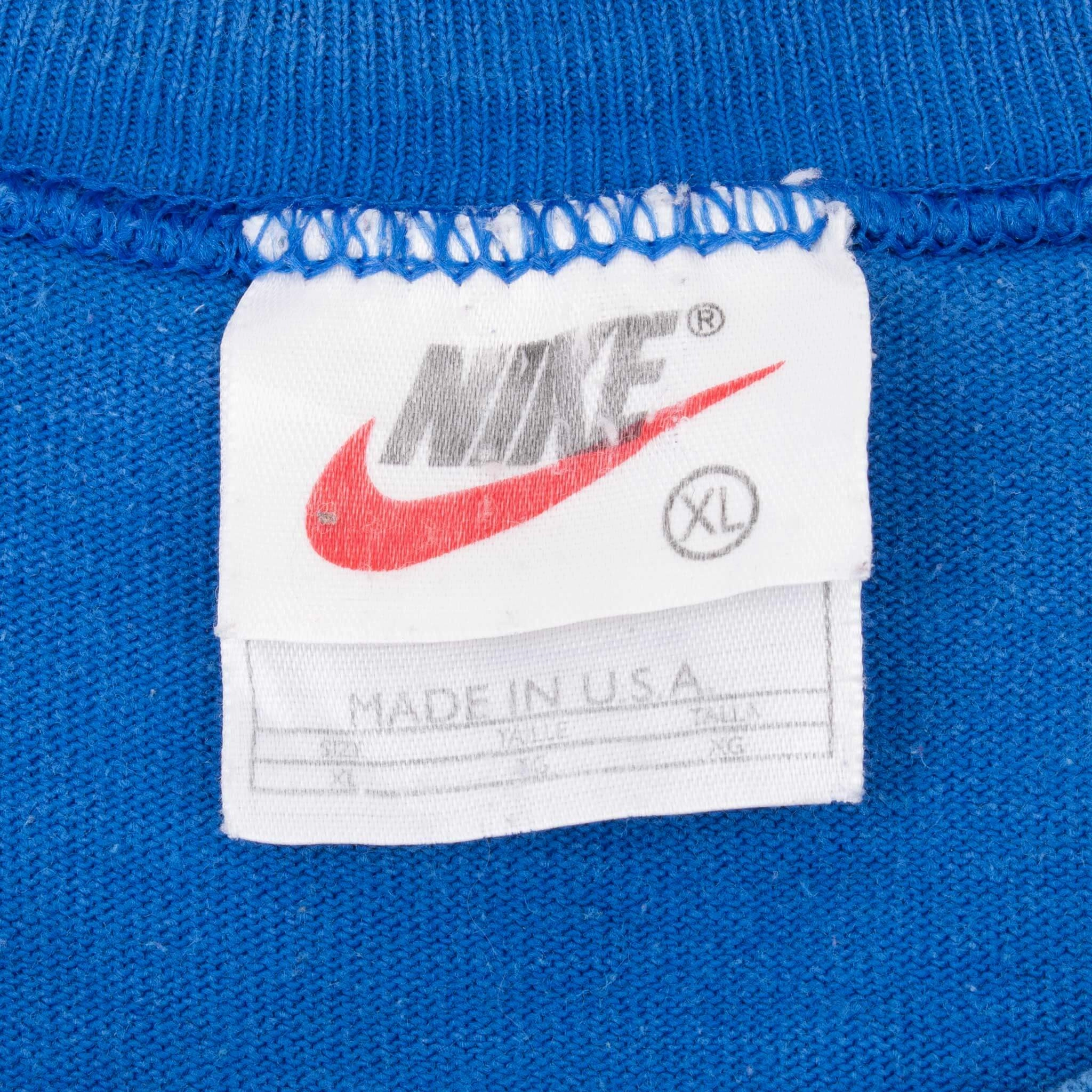 VINTAGE NIKE SWOOSH BLUE TANK TOP TEE SHIRT 1990S XL MADE IN USA