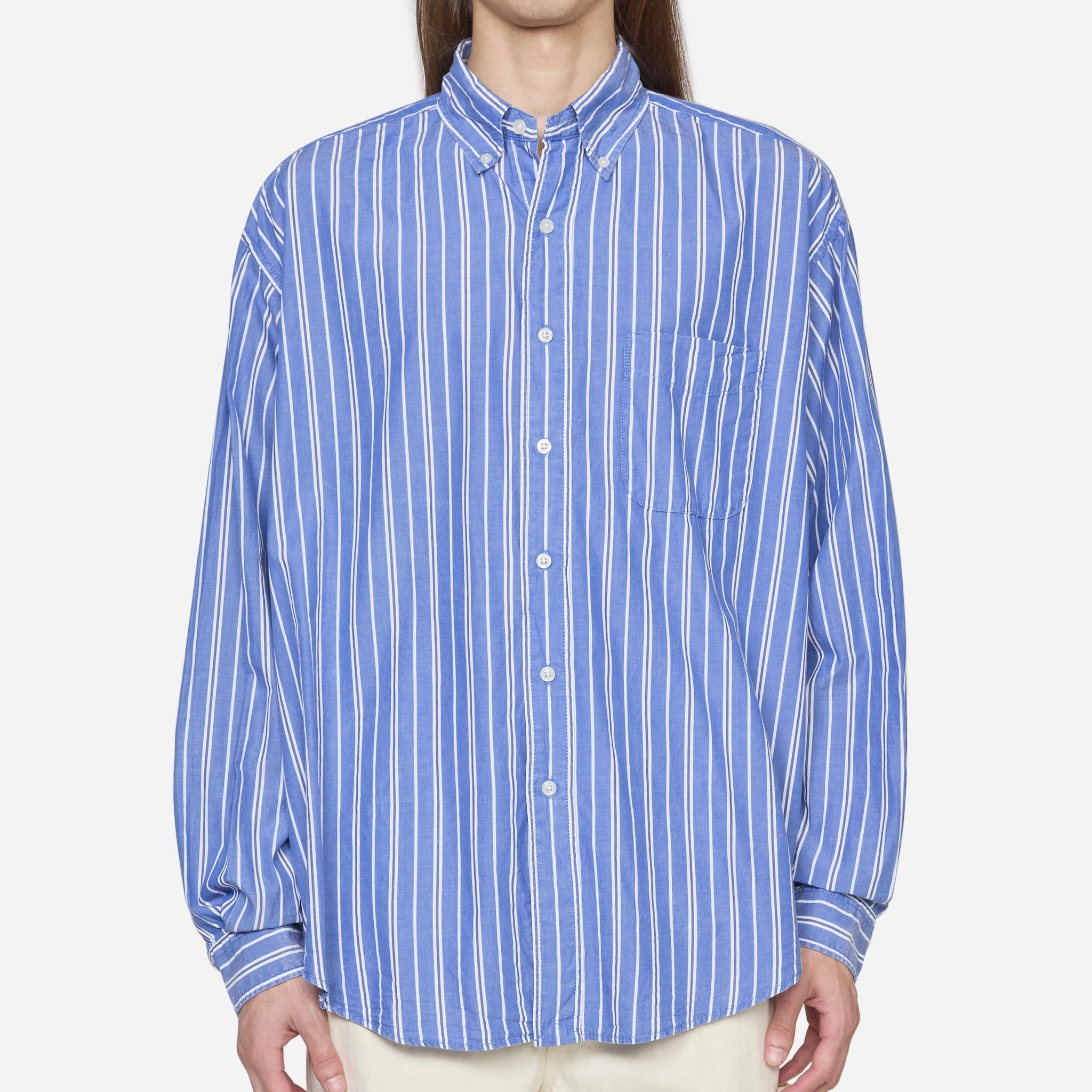 Washed Bload Longsleeve Shirt Blue
