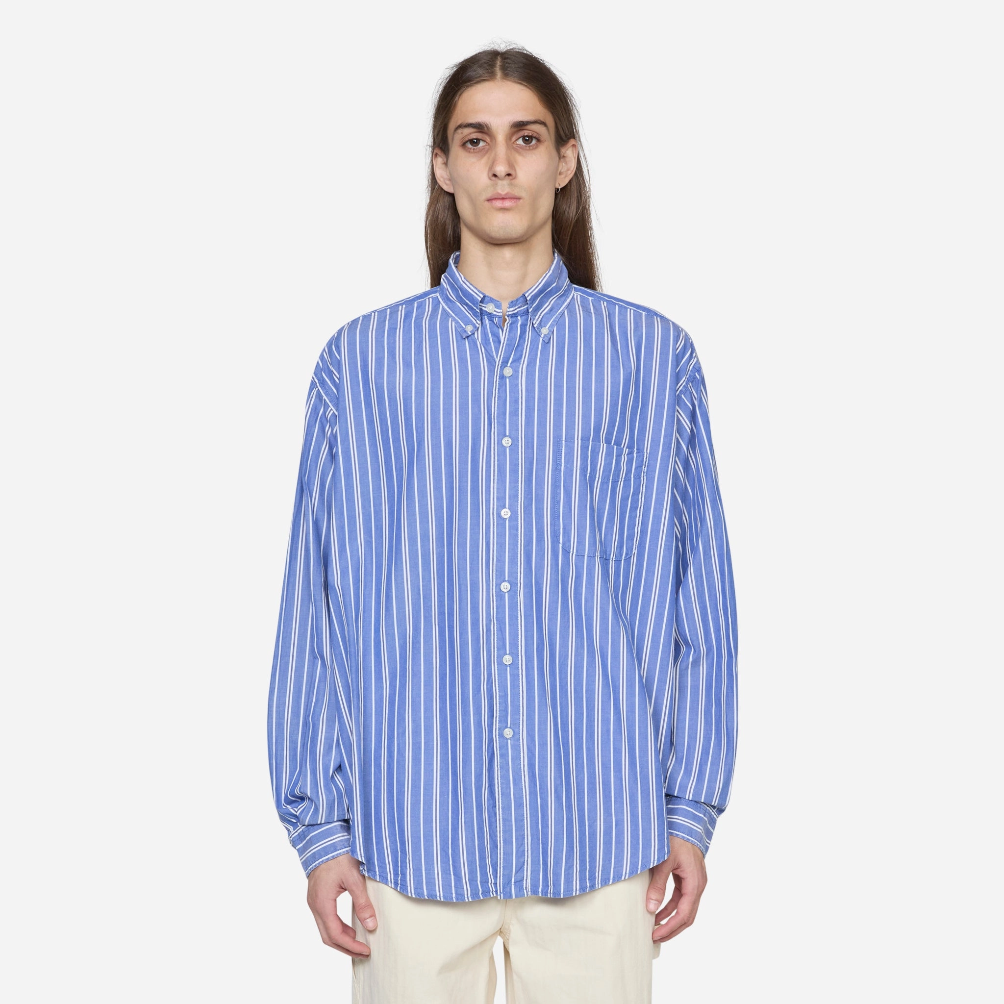 Washed Bload Longsleeve Shirt Blue