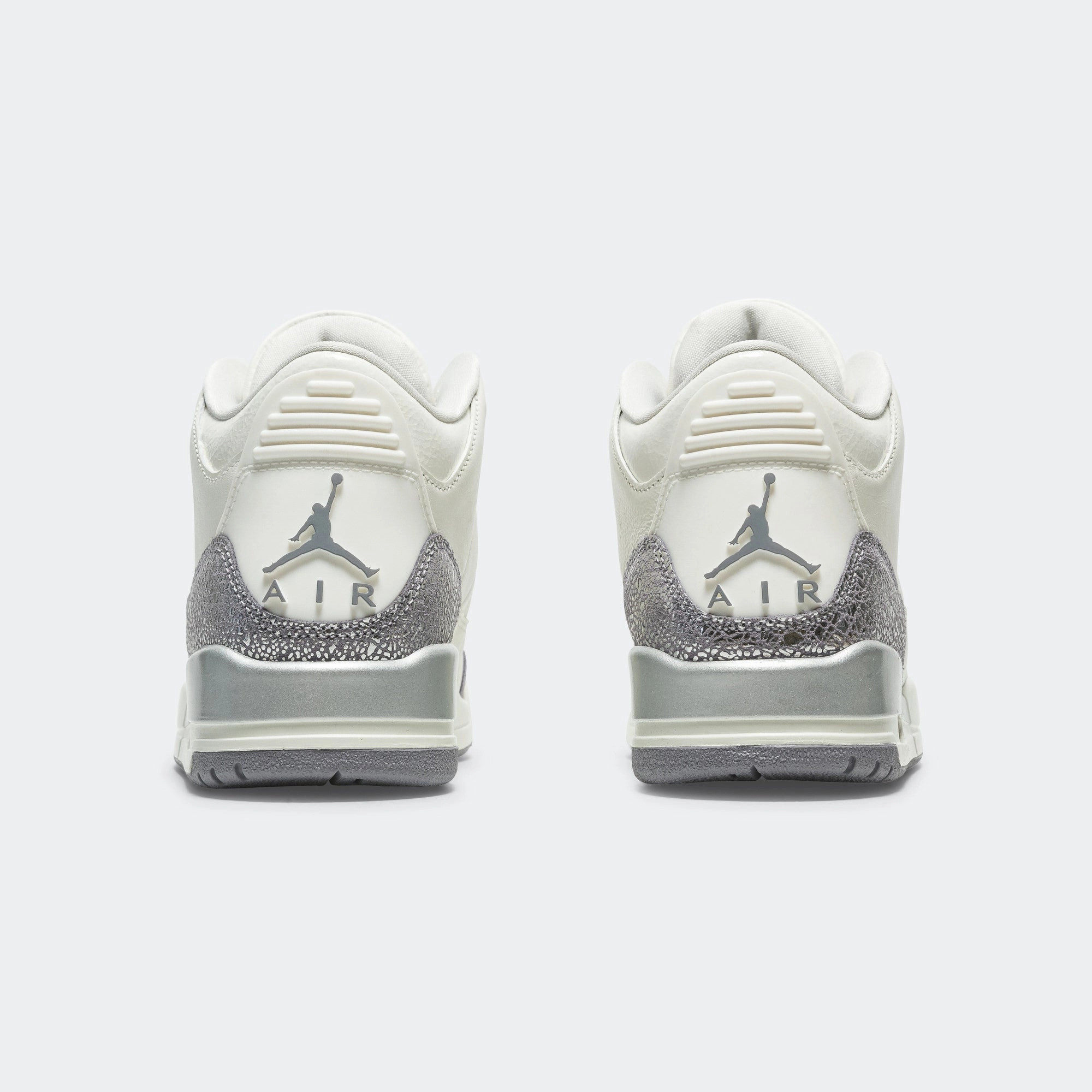 Womens Air Jordan 3 - Sail/Cement Grey-Metallic Silver